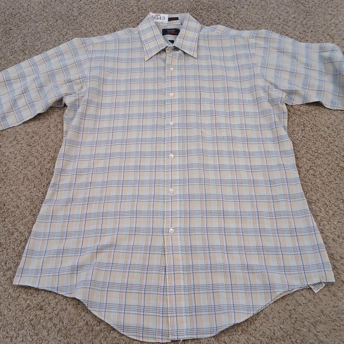 Arrow Arrow Shirt Mens 16.5 Multicolor Plaid Long Sleeve Button Up Cotton Blend Shirt Mens XS-XL? No Size US XL / EU 56 / 4 - 4 Thumbnail