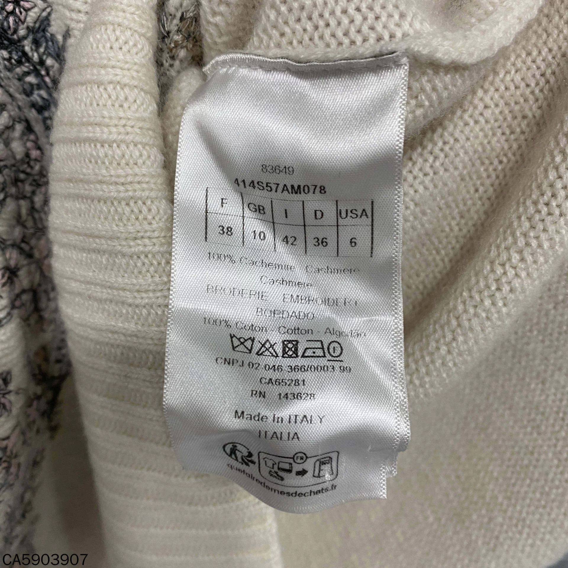 Dior Dior Butterfly Embroidered Cashmere Sweater 38 Size S / US 4 / IT 40 - 4 Thumbnail