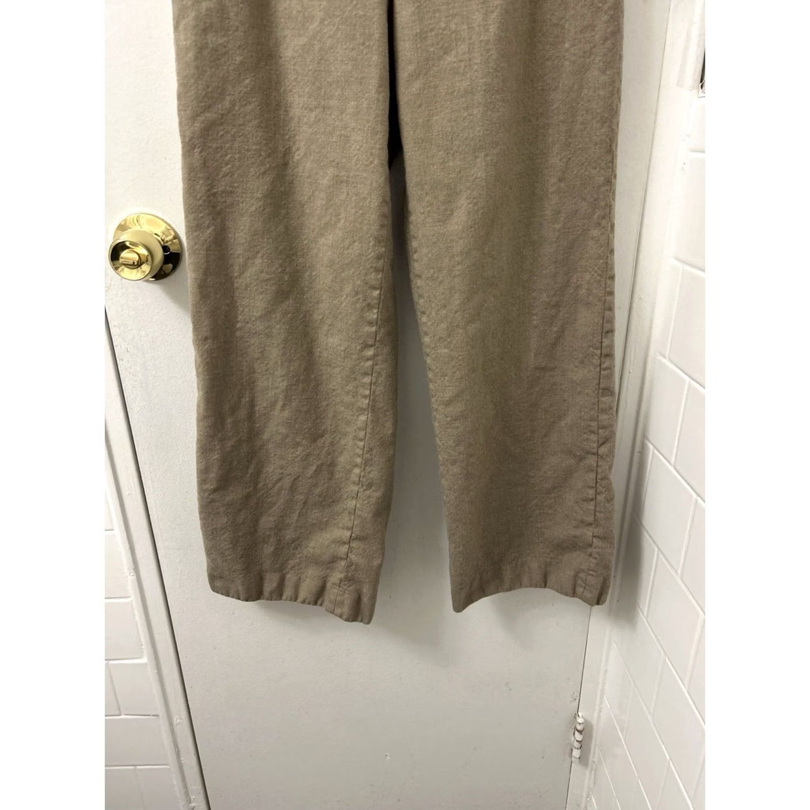 Banana Republic Banana Republic Pants Womens Small L28 Brown 100% Wool Wide Leg Elastic Waist Dress Pants Size 28" / US 6 / IT 42 - 3 Thumbnail