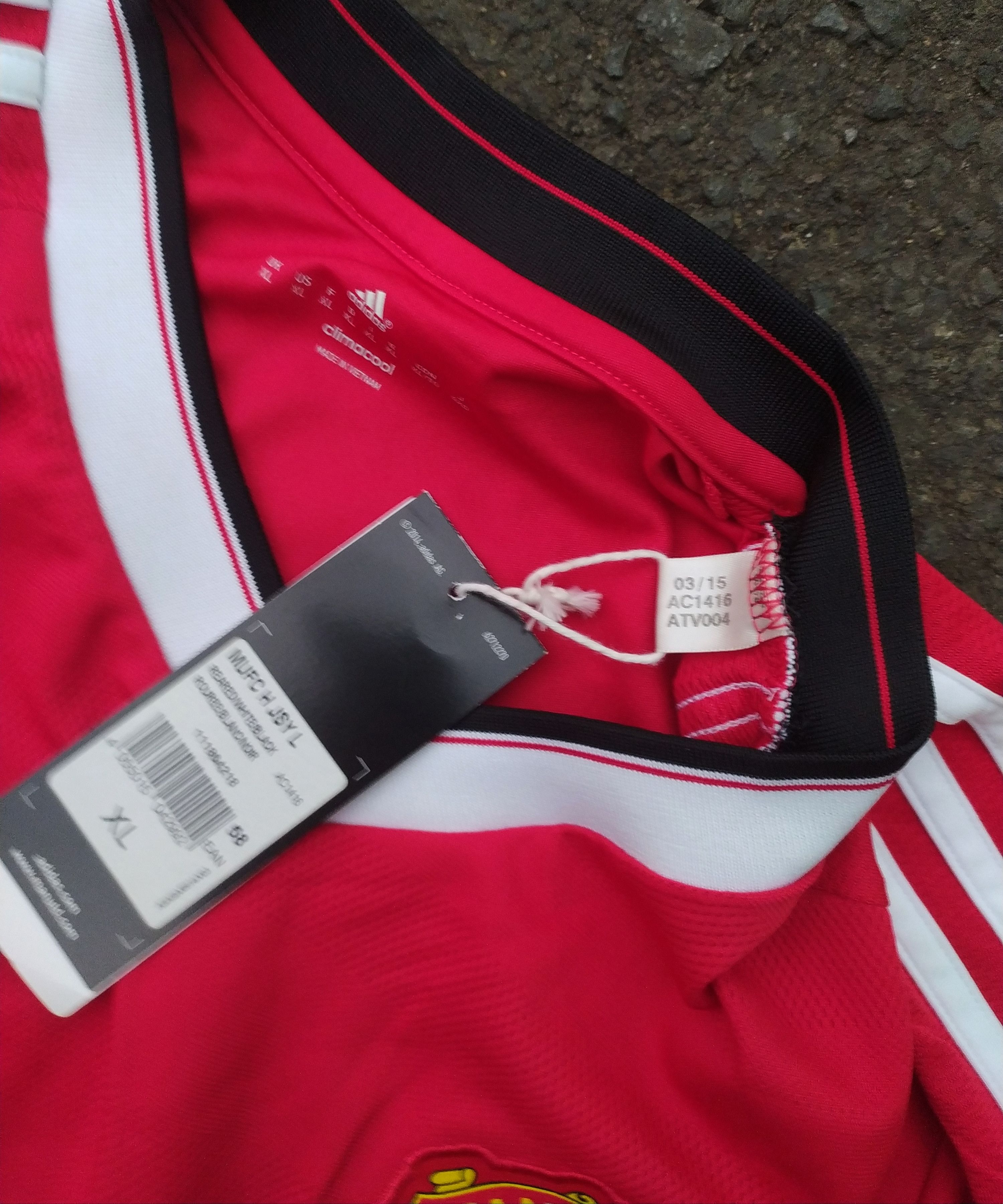 Adidas Manchester United #7 Memphis Depay 15/16 Home LS Jersey Size US XL / EU 56 / 4 - 7 Thumbnail