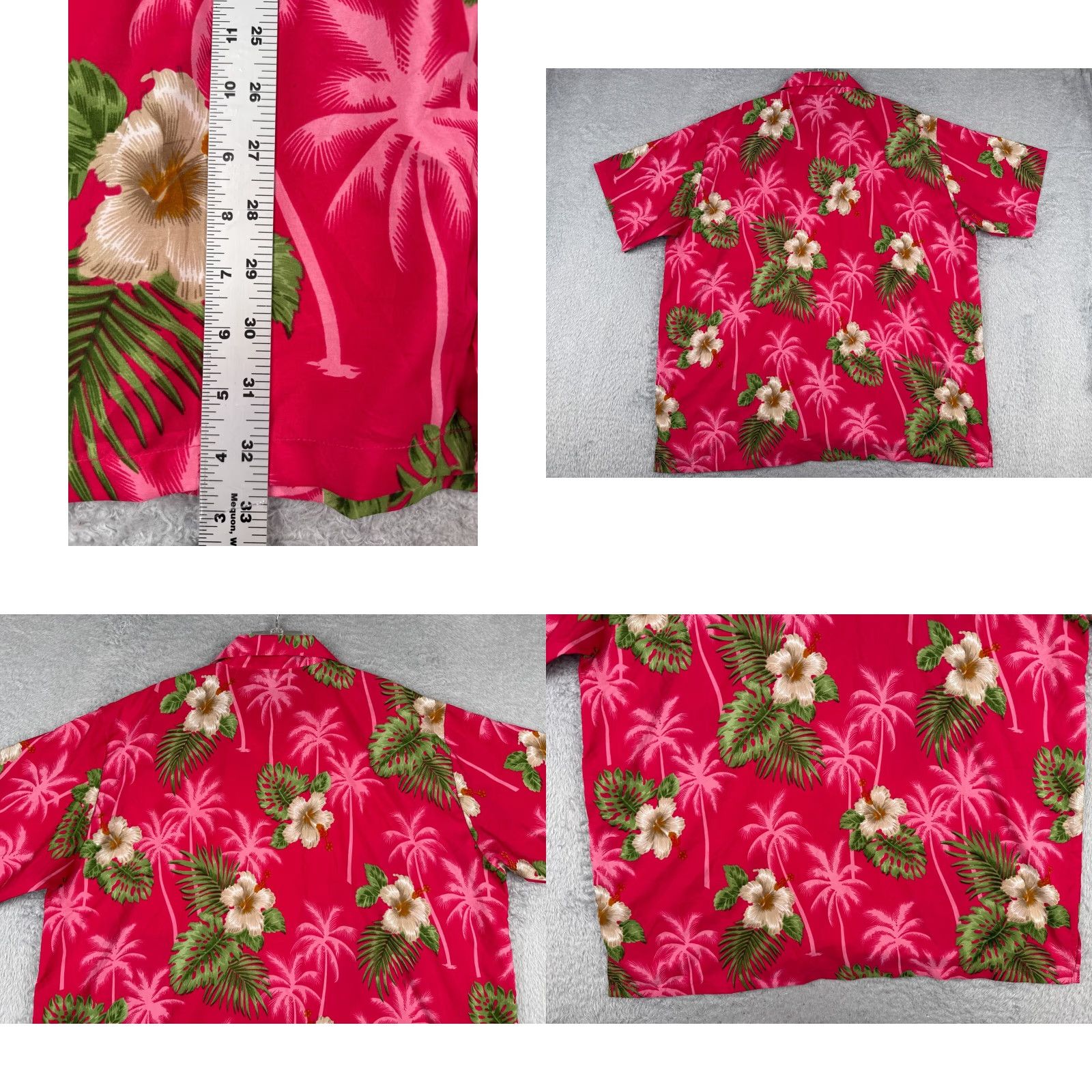 Vintage VHO Shirt Mens 3XL XXXL Pink Green Floral Hawaiian Hibiscus Palm Tree Terivoile Shirt Size US XXL / EU 58 / 5 - 9 Thumbnail