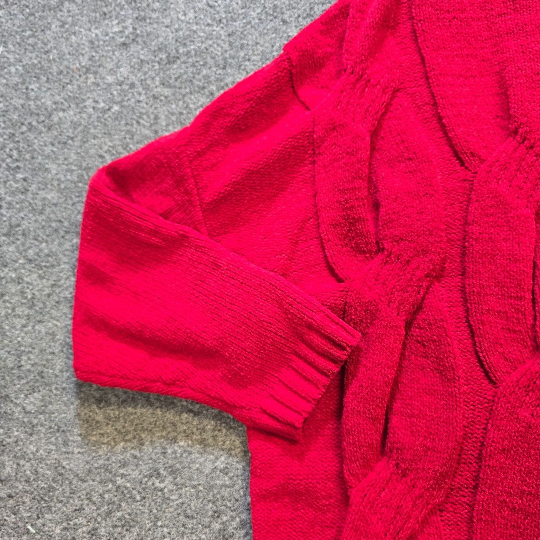 J. Jill J Jill Sweater Womens 2X Red Chenille Cable Knit Long Sleeve Pullover Casual Top Size XXL / US 16-18 / IT 52-54 - 3 Thumbnail