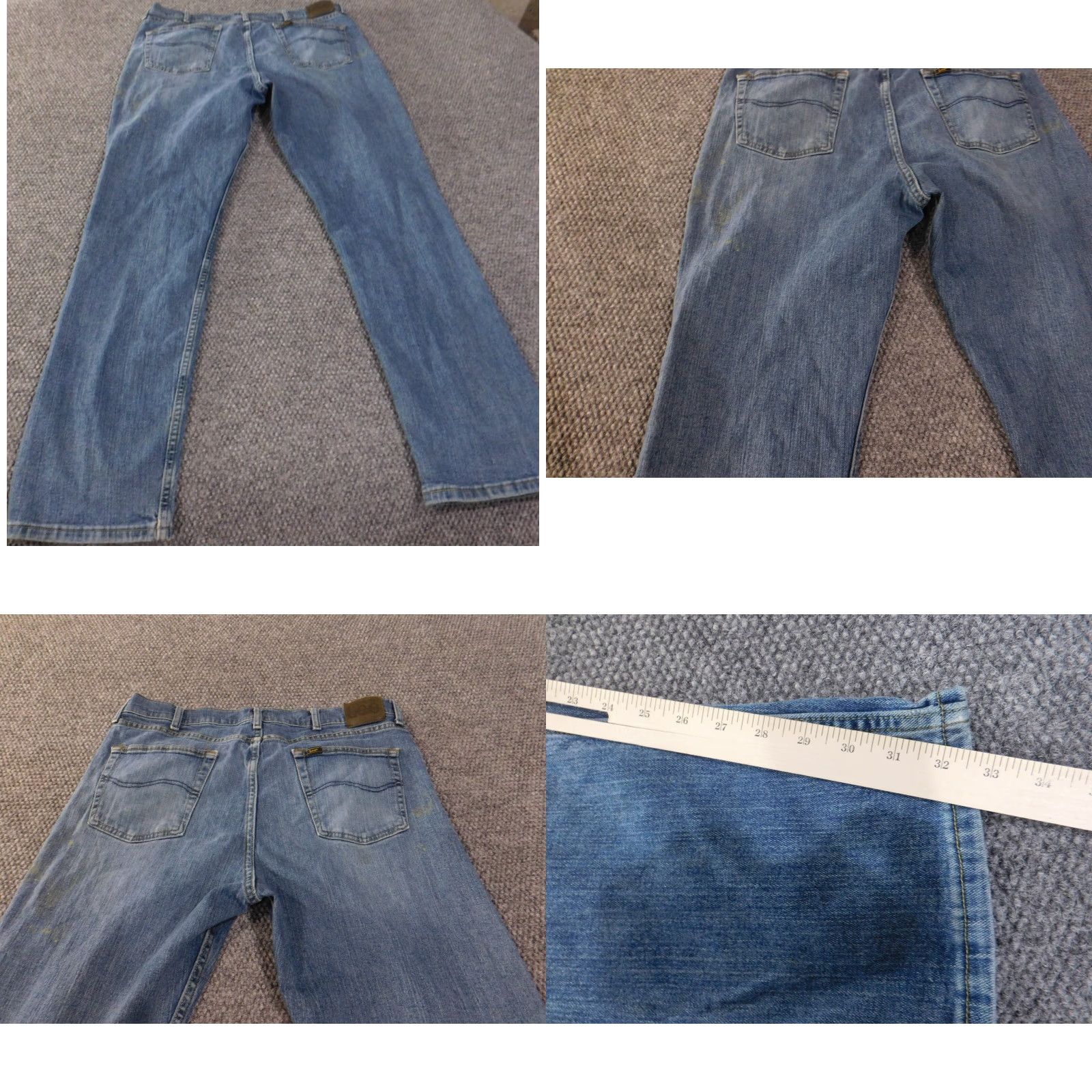 Lee Lee Jeans Mens 38x34 Blue Regular Fit Straight Medium Wash Denim 34 Inseam Regular Rise Mid Zip Pocket Zipper Cotton Denim American Stretch Jeans Mens Size US 38 / EU 54 - 8 Thumbnail