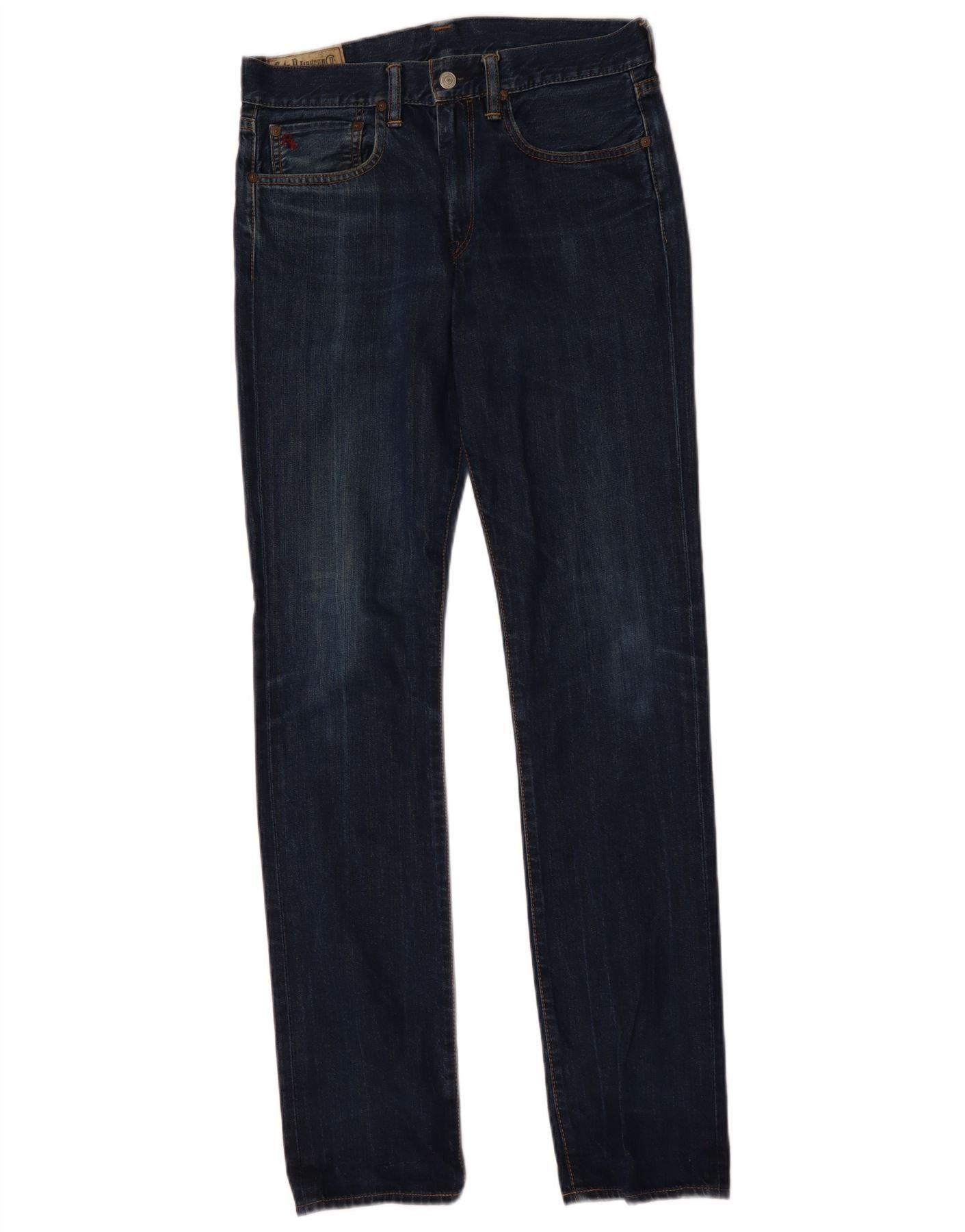 Polo Ralph Lauren Mens Slim Jeans W31 L34 Navy Blue Cotton Size US 31 - 1 Thumbnail