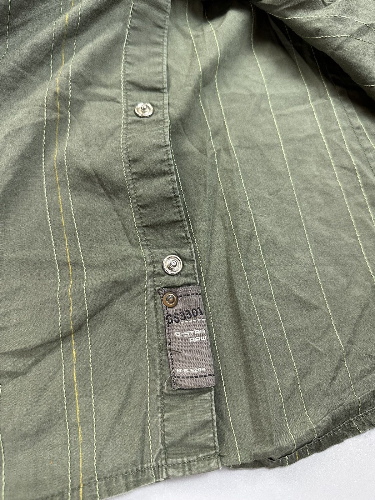 G-Star Khaki Striped Button Shirt Jungle Style G-Star Raw Size US L / EU 52-54 / 3 - 8 Thumbnail