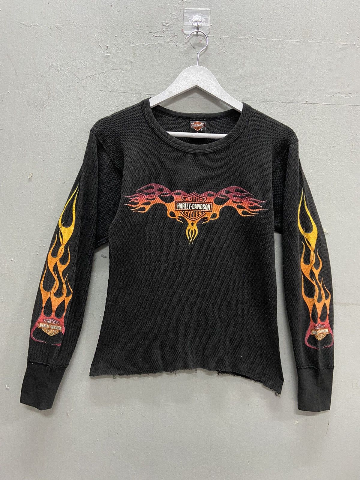 Harley Davidson VINTAGE HARLEY DAVIDSON 80’s CANADA WAFFLE FLAME LONG SLEEVE Size M / US 6-8 / IT 42-44 - 1 Thumbnail