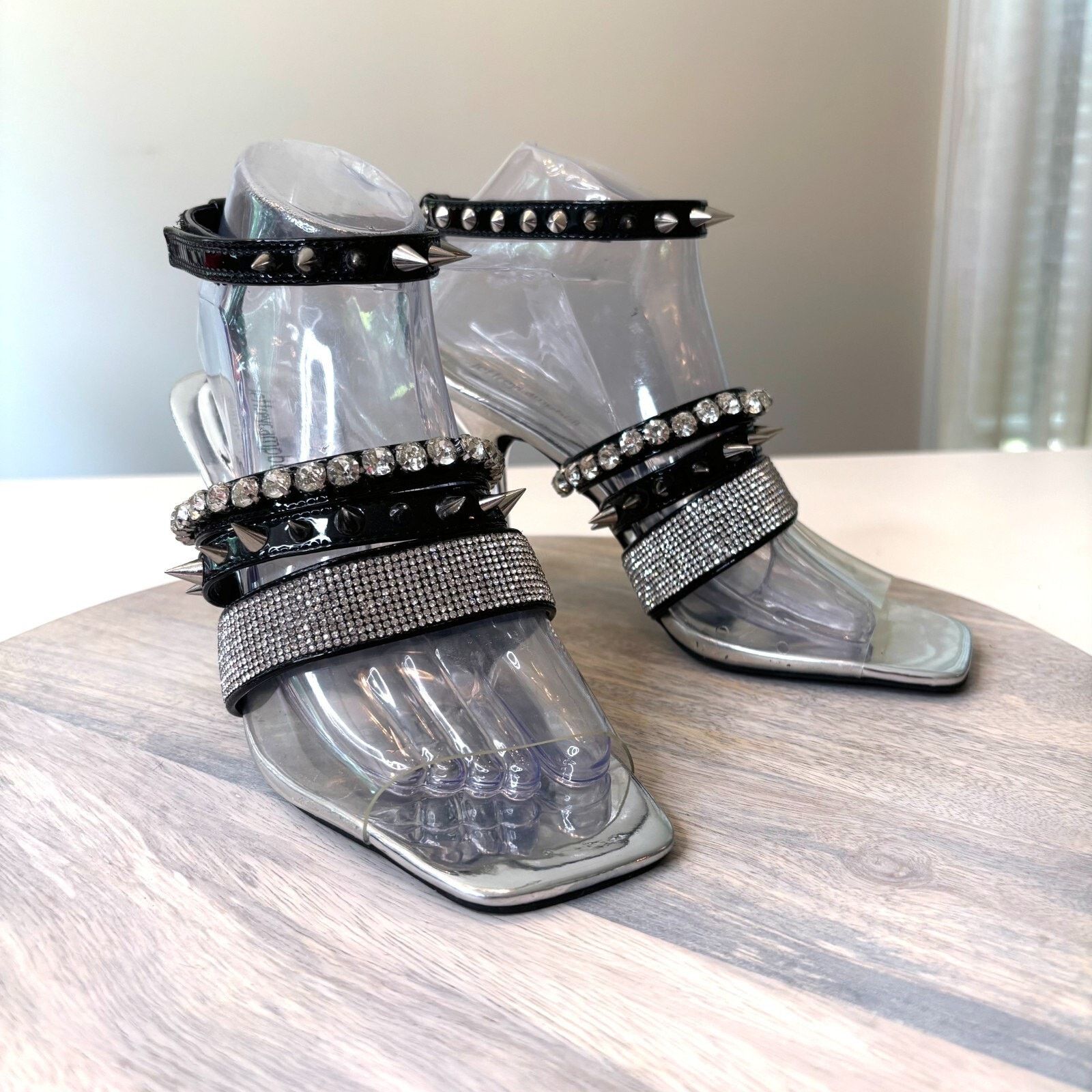 Jeffrey Campbell Jeffrey Campbell Women's Rhinestone Silver Heels US Size 7.5 Size US 7.5 / IT 37.5 - 1 Thumbnail