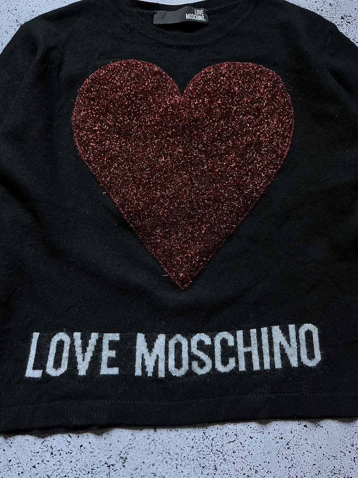 Love Moschino × Moschino × Vintage Vintage Moschino Women’s Sweater Big Logo Hearts Y2K USA Size S / US 4 / IT 40 - 2 Thumbnail