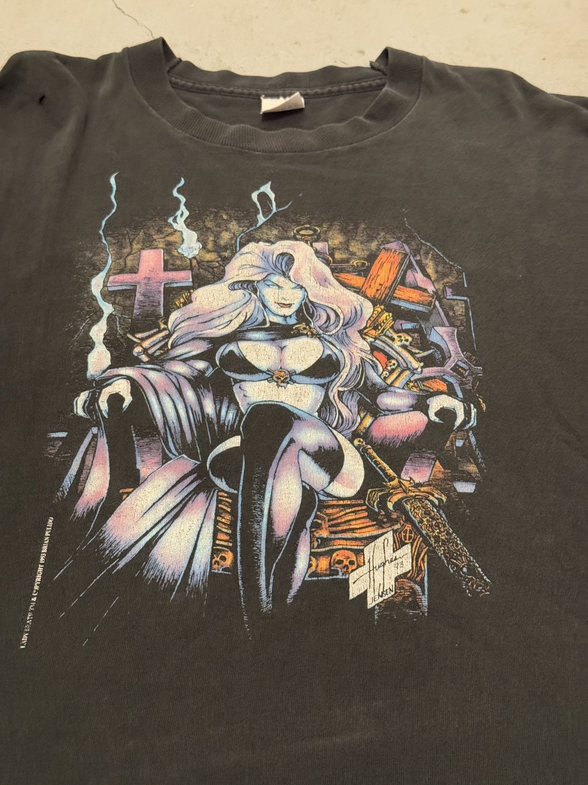 Fruit Of The Loom × Marvel Comics × Vintage *RARE* 1993 90s SINGLE STITCH COMICS CHAOS! LADY DEATH Size US XL / EU 56 / 4 - 11 Thumbnail
