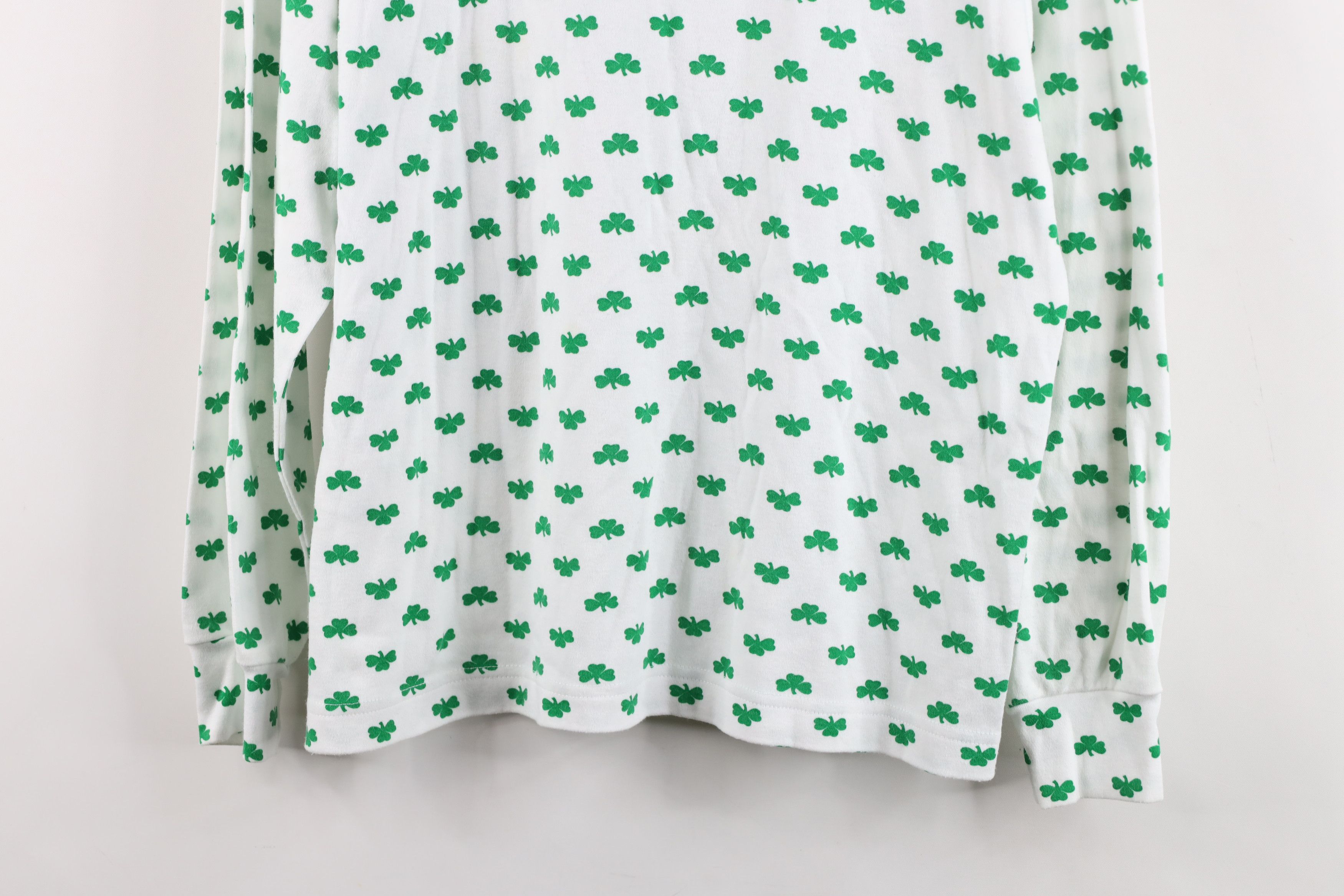 Vintage Vintage 90s Patricks Day Clover Mock Neck T-Shirt USA Size M / US 6-8 / IT 42-44 - 3 Thumbnail