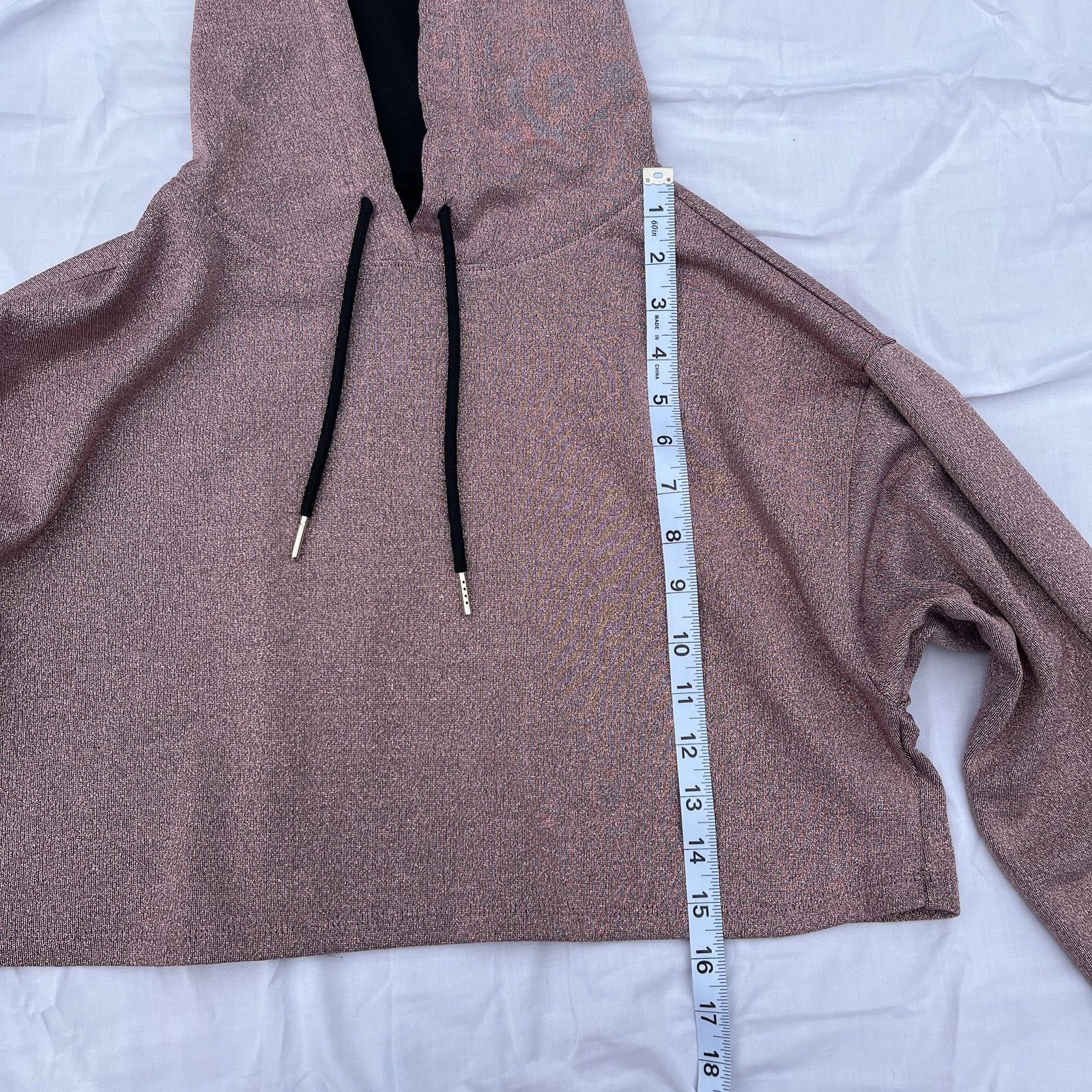 Forever 21 Forever 21 Cropped Hoodie Womens Size Medium Metallic Pink Size M / US 6-8 / IT 42-44 - 5 Thumbnail