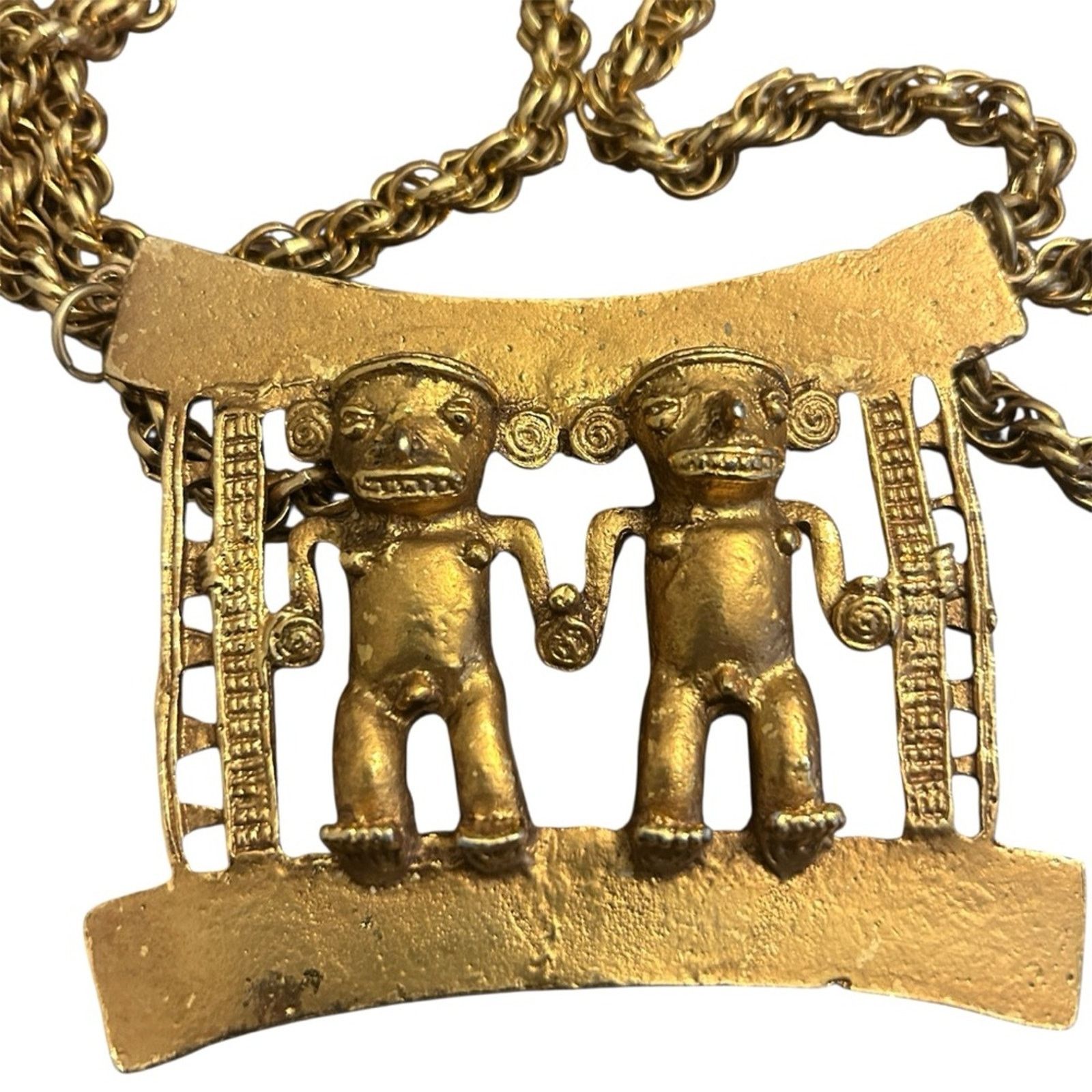 Vintage 70s Vintage Diquis Costa Rica Figure Large Pendant Necklace Size ONE SIZE - 3 Thumbnail