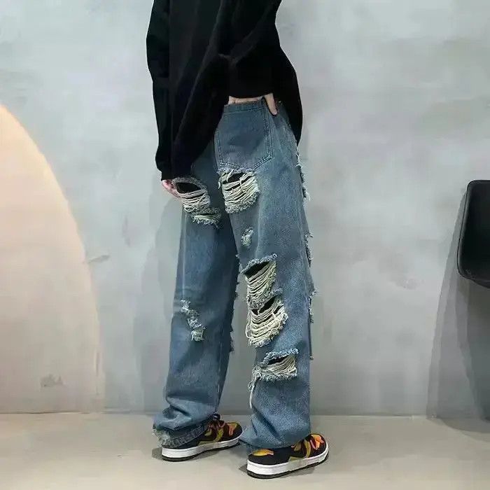 Japanese Brand Denim drill tears jeans rare unique Size US 32 / EU 48 - 3 Thumbnail