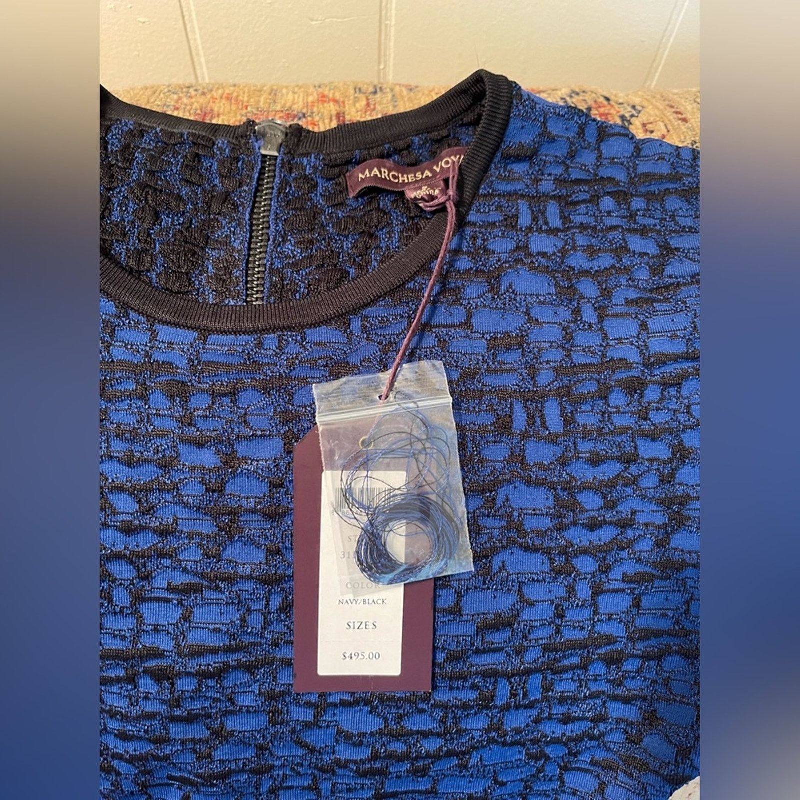 Marchesa Marchesa Voyage Statement Royal Blue Zipper Dress NWT Size S / US 4 / IT 40 - 2 Thumbnail