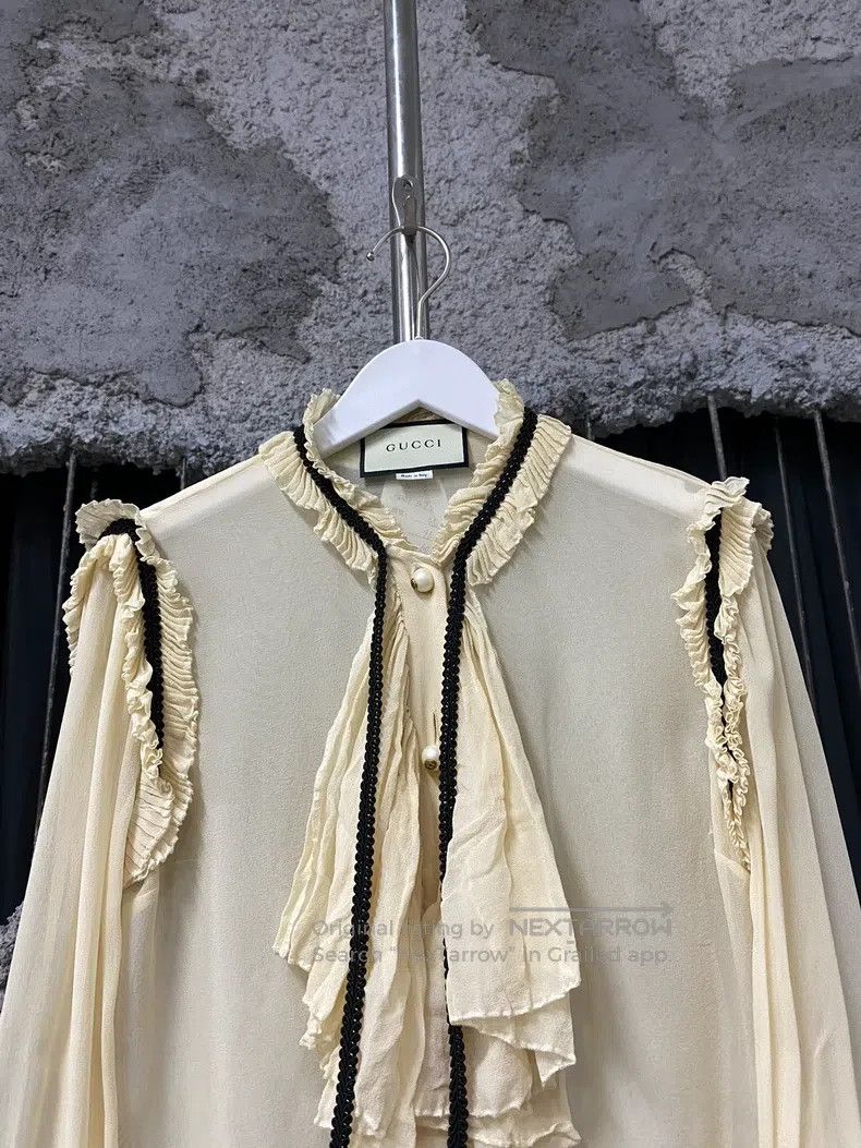 Gucci Gucci Beige lace shirt Size S / US 4 / IT 40 - 3 Thumbnail