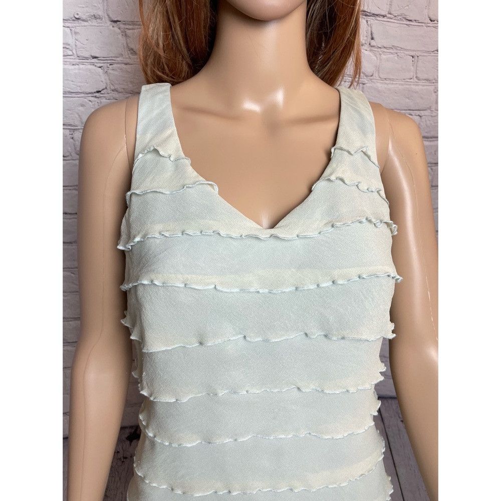 Other Chetta B Baby Blue Silk Ruffle Mini Dress Size 6 Size M / US 6-8 / IT 42-44 - 2 Thumbnail