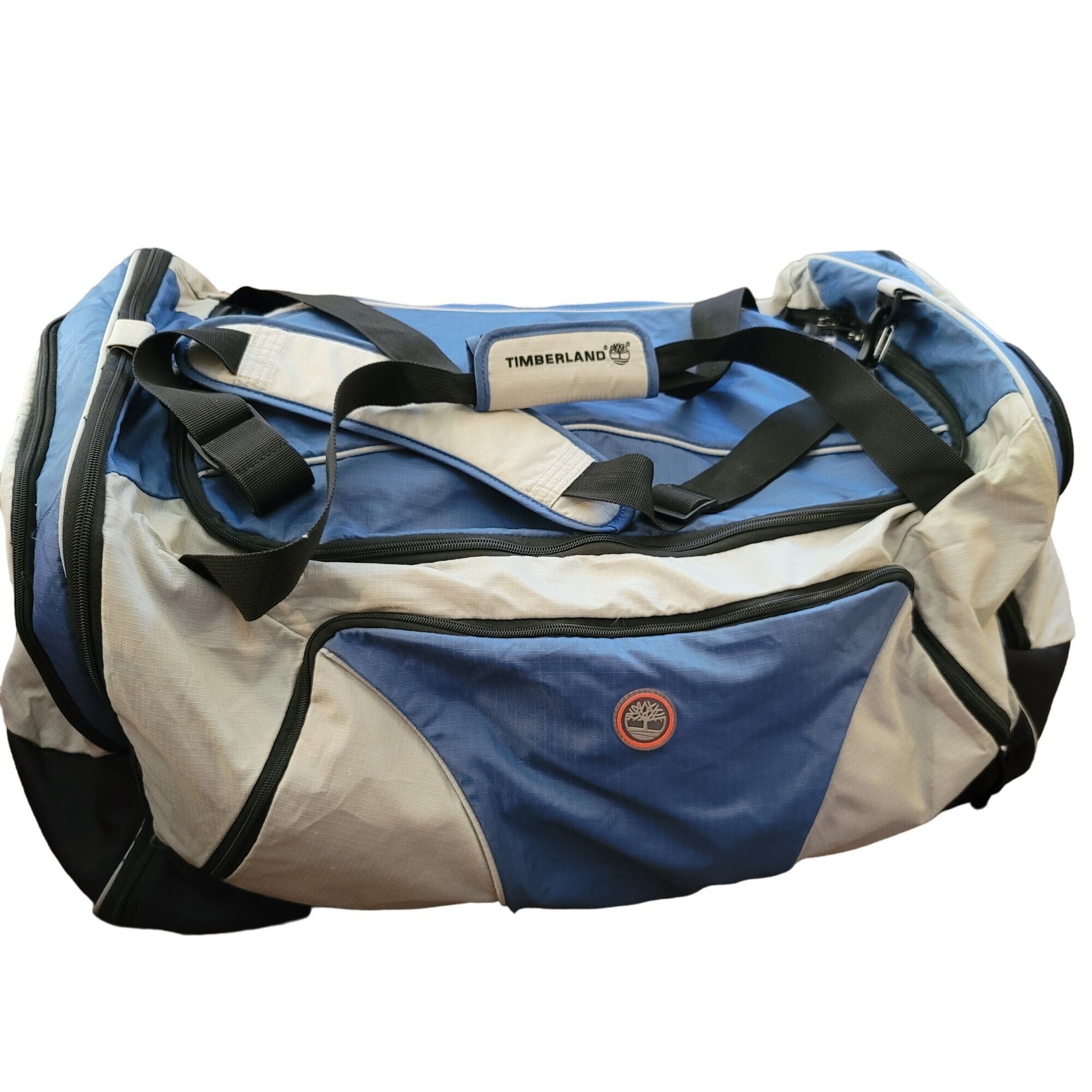 Timberland Timberland Large Blue & Grey Duffel Bag With Multiple Compar Size ONE SIZE - 1 Thumbnail