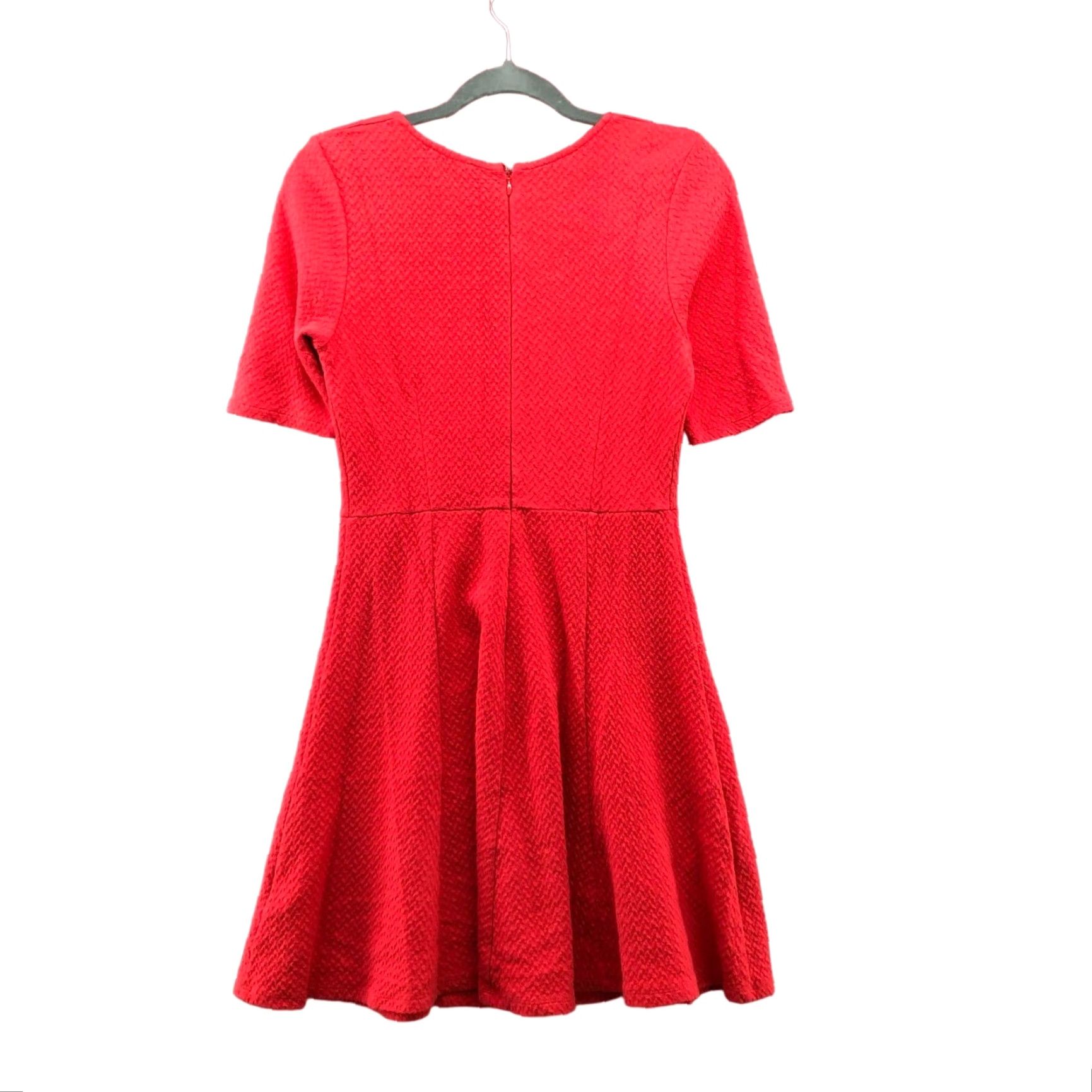 Urban Outfitters VINTAGE Urban Outfitters Women's Dress Short Sleeve Square Neck Fit Flare Cotton Knit Red M Size 32" / US 10 / IT 46 - 2 Thumbnail