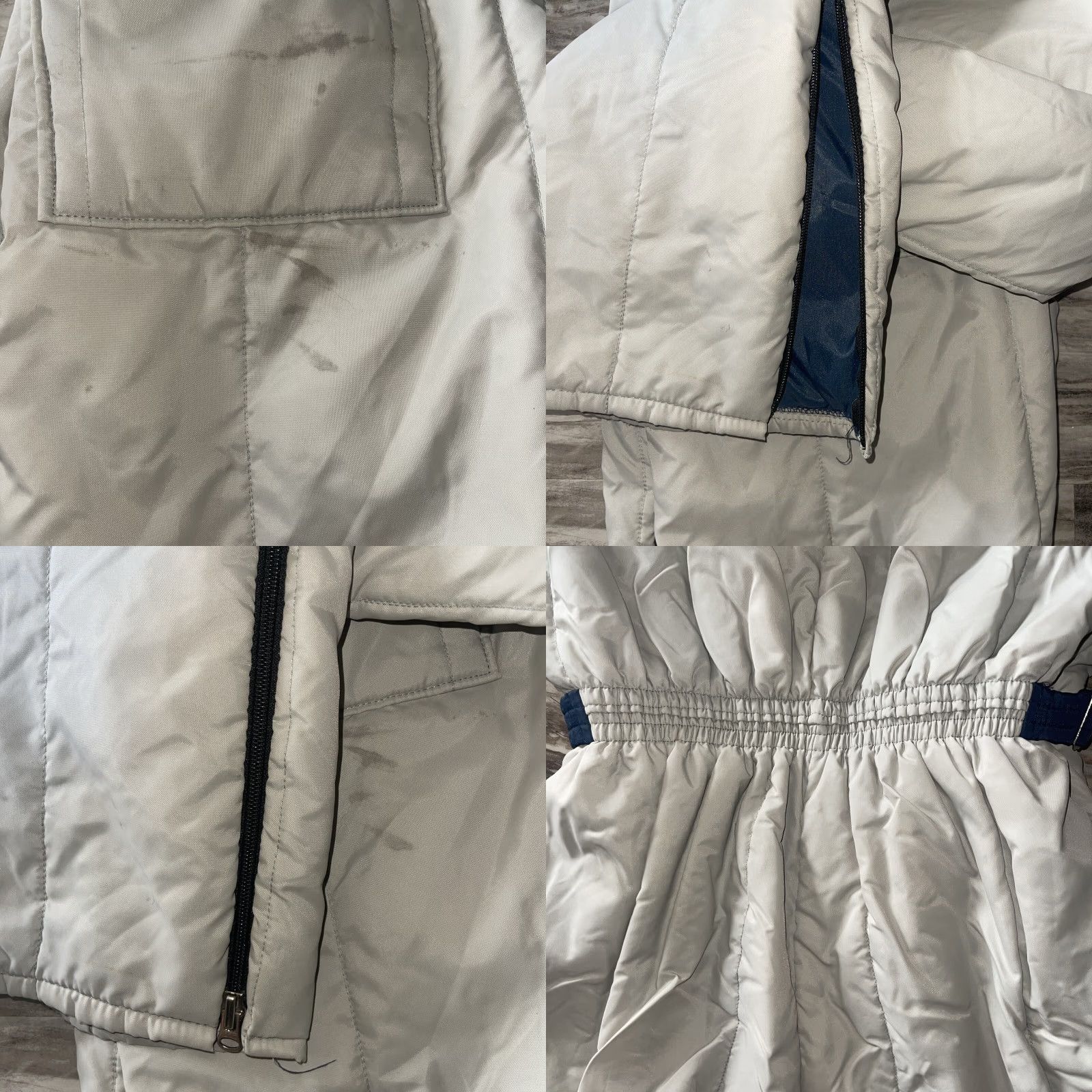 Walls VINTAGE Walls Blizzard Pruf Coveralls Men's XL Gray Striped Nylon Quilted Insulated Weathergear Zip Pockets Zip Legs USA Gru Size US 36 / EU 52 - 8 Thumbnail
