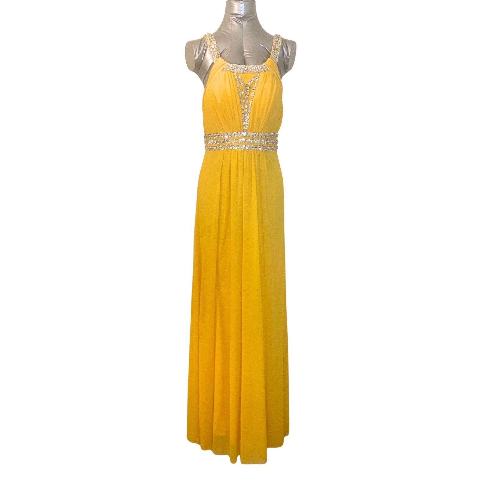 sachin and babi light blue dress ASOS DESIGN Petite silver embellished crop top maxi dress, Grey main image 0