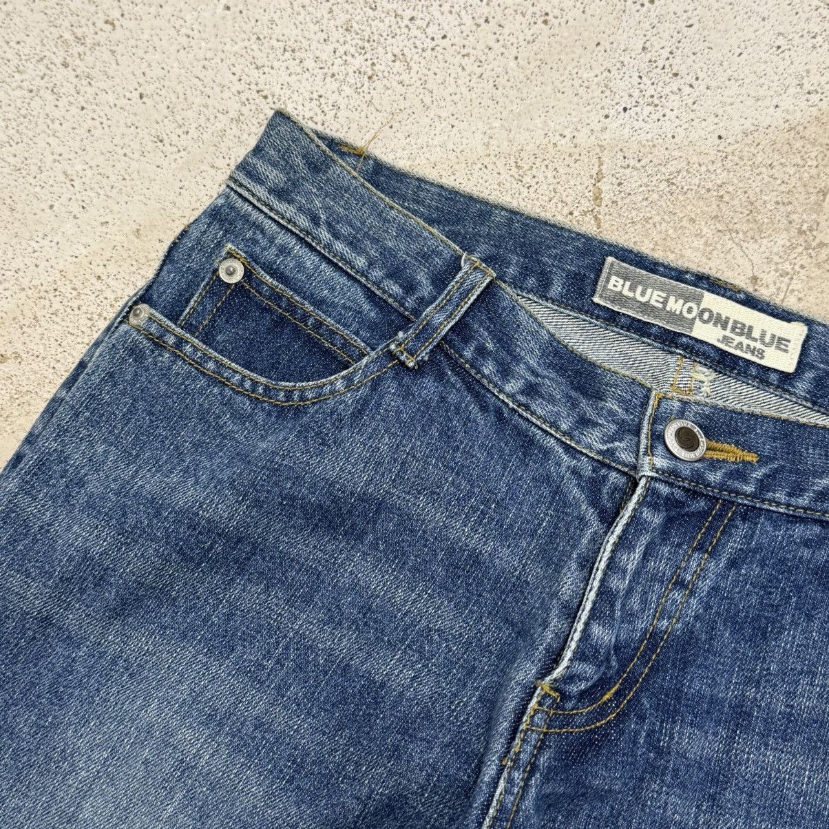 Japanese Brand Flare Vintage Blue Moon Blue Unisex Denim Pants Size US 27 - 10 Thumbnail