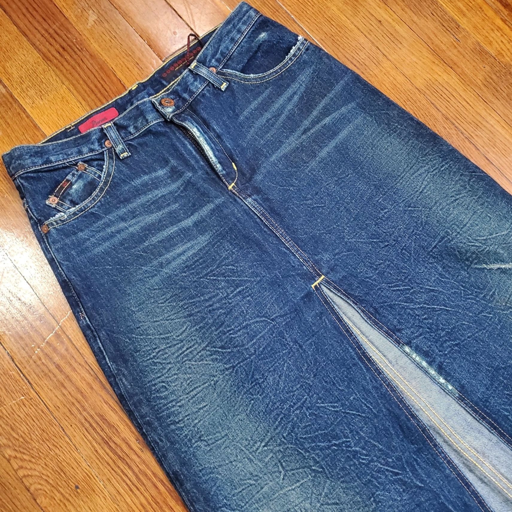 Denime VINTAGE AG Adriano Goldschmied Skirt Womens 26 Blue Denim Maxi Pioneer Made USA Pocket Size 26" / US 2 / IT 38 - 5 Thumbnail
