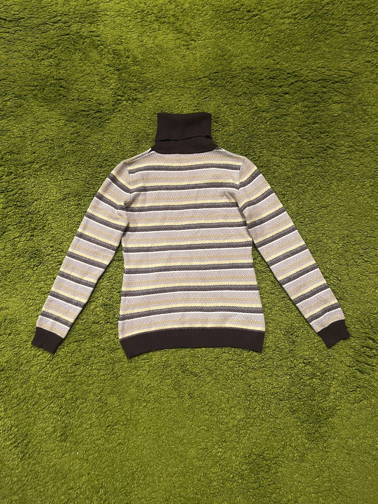 Designer × Missoni × Vintage Missoni 2000s vintage coloured striped turtleneck sweater Size S / US 4 / IT 40 - 3 Thumbnail