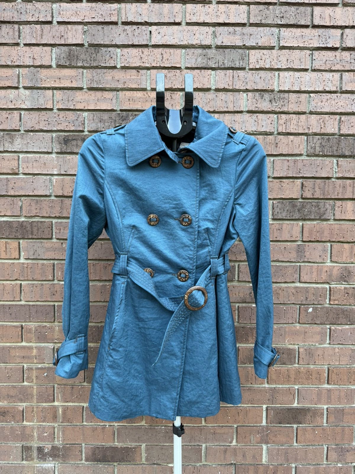 Other Ambition Double Breasted Trench Coat Teal Belt Women Small Size S / US 4 / IT 40 - 1 Thumbnail