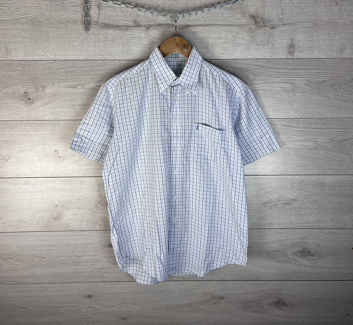 Yves Saint Laurent Vintage Mens Button Down Shirt Short Sleeve YSL Size US L / EU 52-54 / 3 - 1 Thumbnail