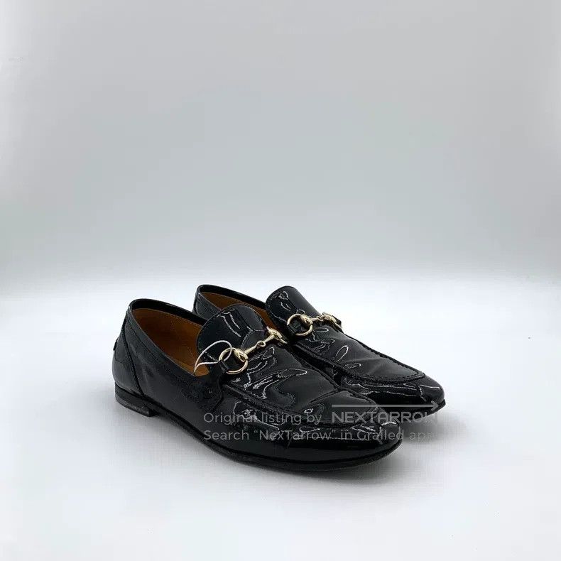 Gucci Gucci Black patent leather shiny horse buckle casual flat Size US 5 / IT 35 - 2 Thumbnail
