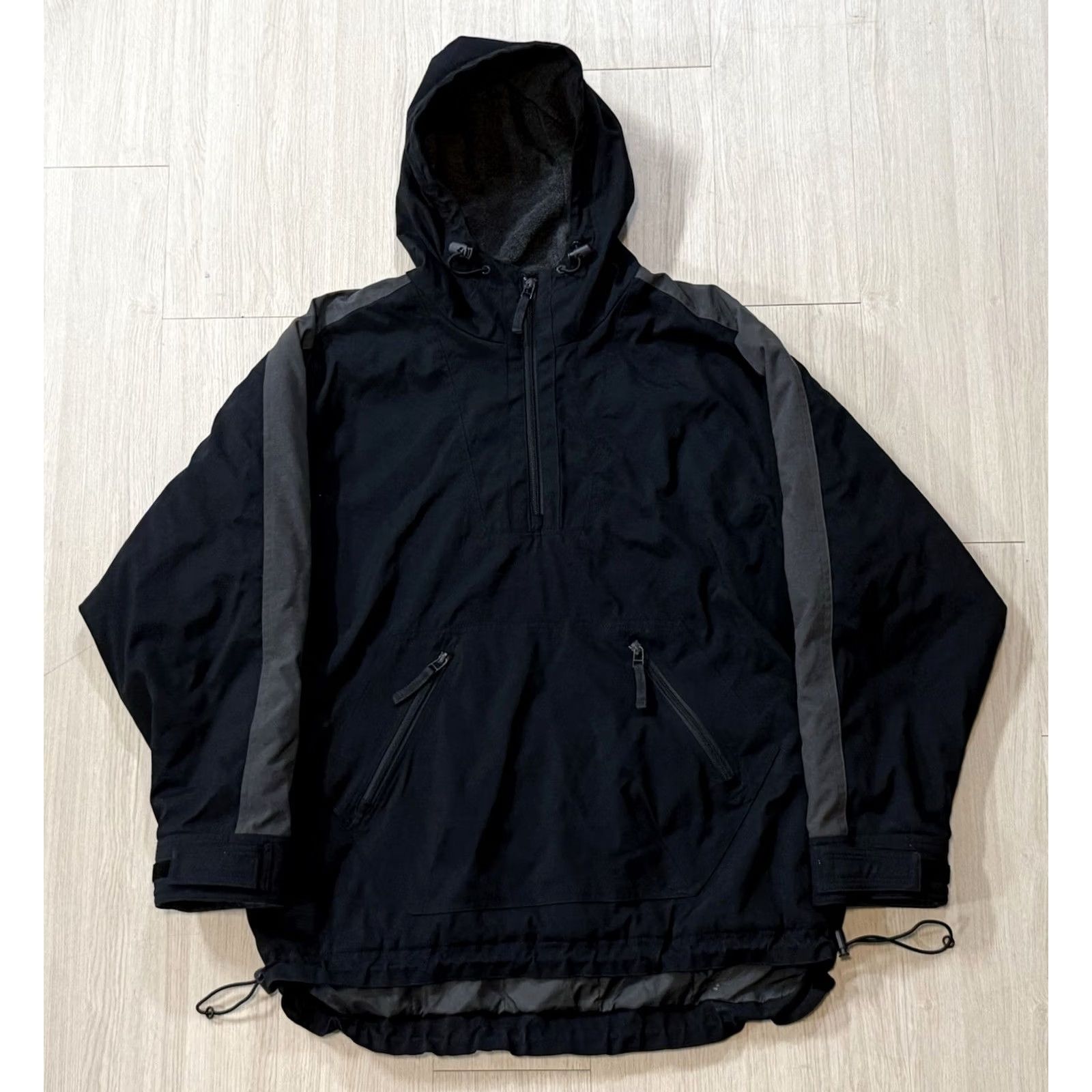 Gap VINTAGE Gap Anorak Jacket Medium Fleece Lined Padded Heavyweight Hooded Zippered Nylon Black Mens 90s Outdoor Nature Ski 1/2 Zip Pockets Weathergear Size US M / EU 48-50 / 2 - 2 Thumbnail