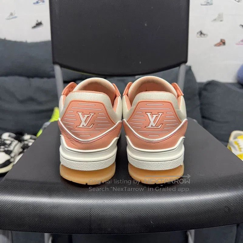 Louis Vuitton Louis Vuitton Trainer Low Top Sneakers in Peach . Size US 8.5 / EU 41-42 - 3 Thumbnail