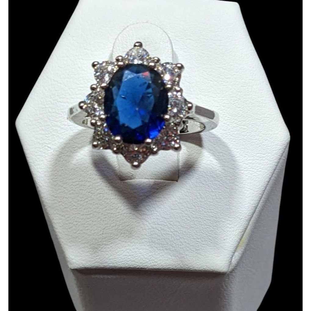 Other Regal Elegant Blue And Silver Tone Gemmed Ring Size 5.75 Size ONE SIZE - 1 Thumbnail