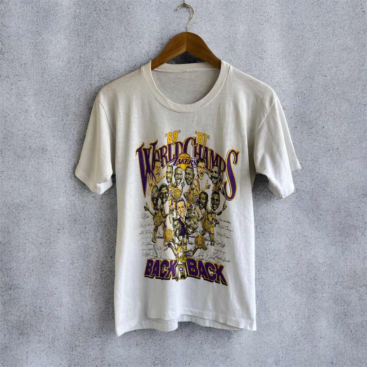 NBA Vintage 1988 Los Angeles Lakers Championship Tee Shirt 80s Size US M / EU 48-50 / 2 - 4 Thumbnail