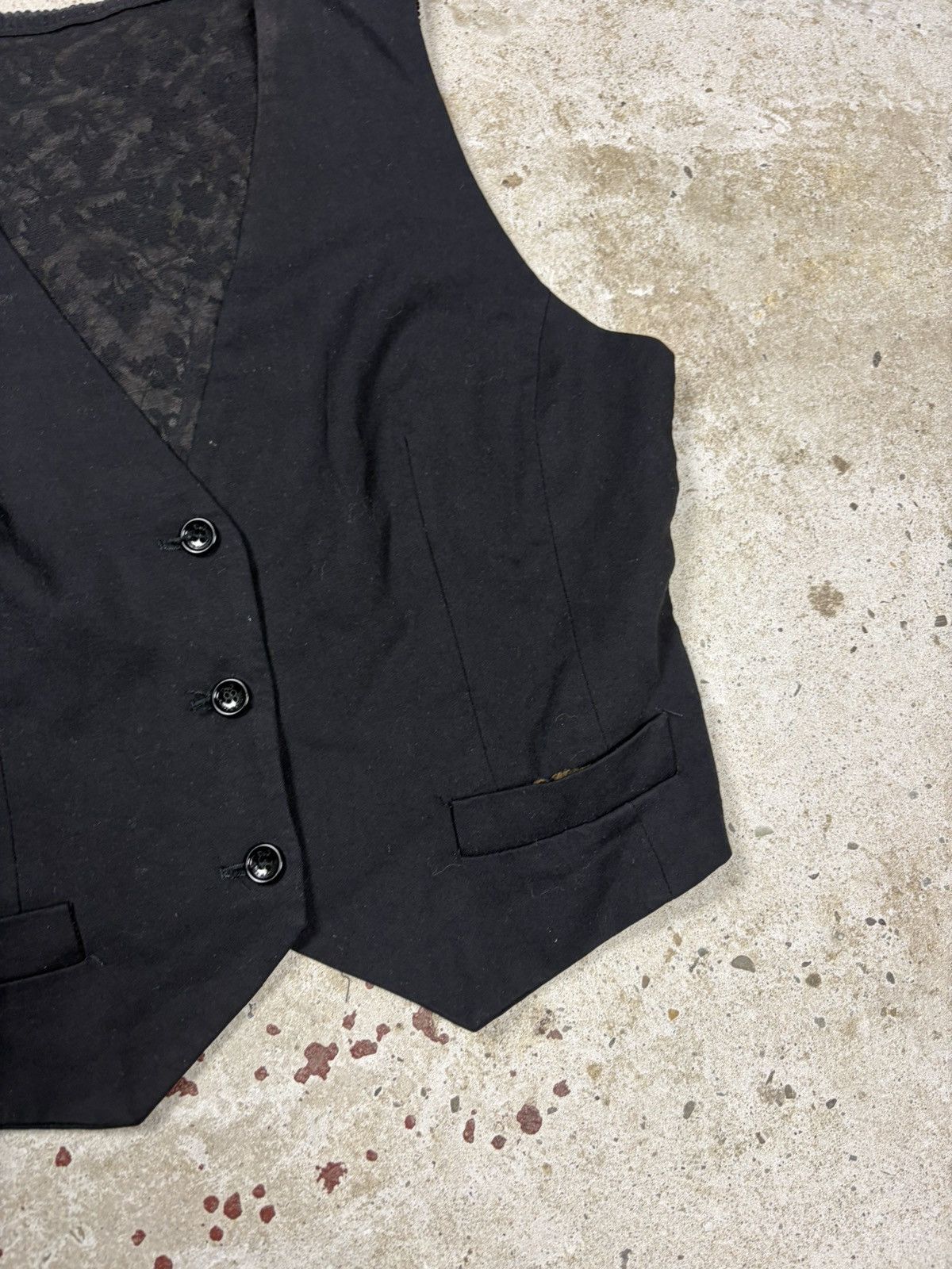 Dolce & Gabbana 2000s Dolce & Gabbana Black Viscose Lace Vest Sheer Size M / US 6-8 / IT 42-44 - 4 Thumbnail