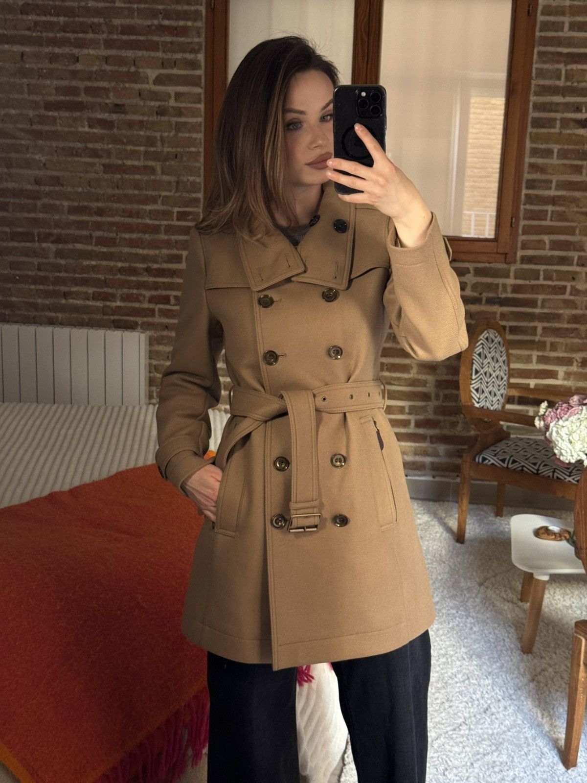 Burberry Burberry Wool Cashmere Belted Coat Beige Size S / US 4 / IT 40 - 1 Thumbnail