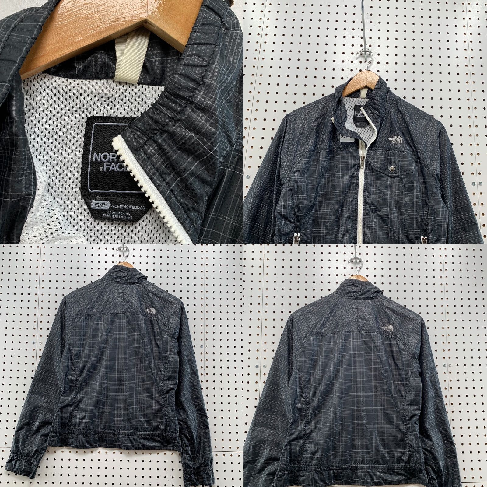 The North Face The North Face Windbreaker Jacket Black Gray Check Womens Small 19.5x22.5 Size S / US 4 / IT 40 - 8 Thumbnail