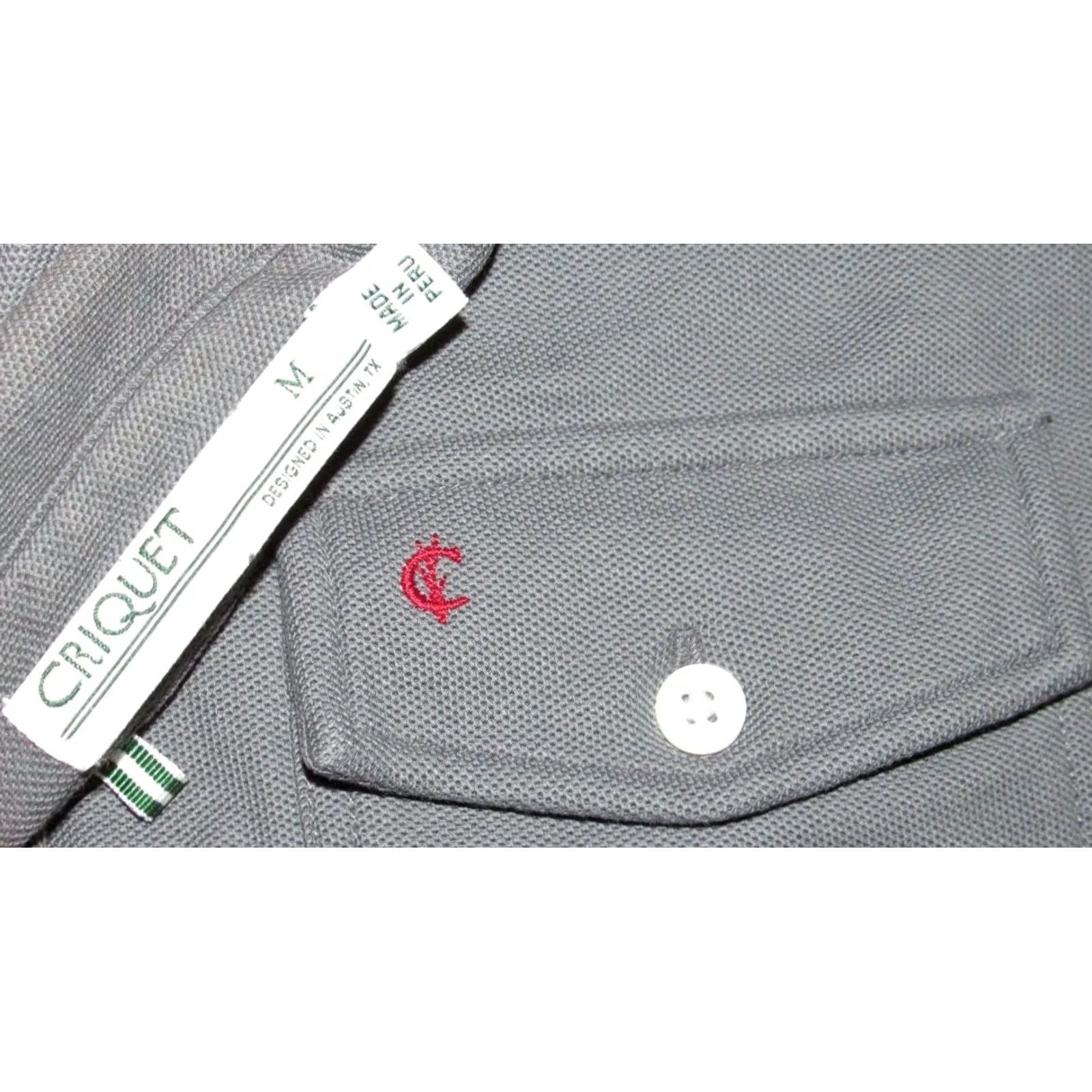 Vintage CRIQUET Grey Long Sleeve Pique Polo Shirt Medium Mens Size US M / EU 48-50 / 2 - 3 Thumbnail