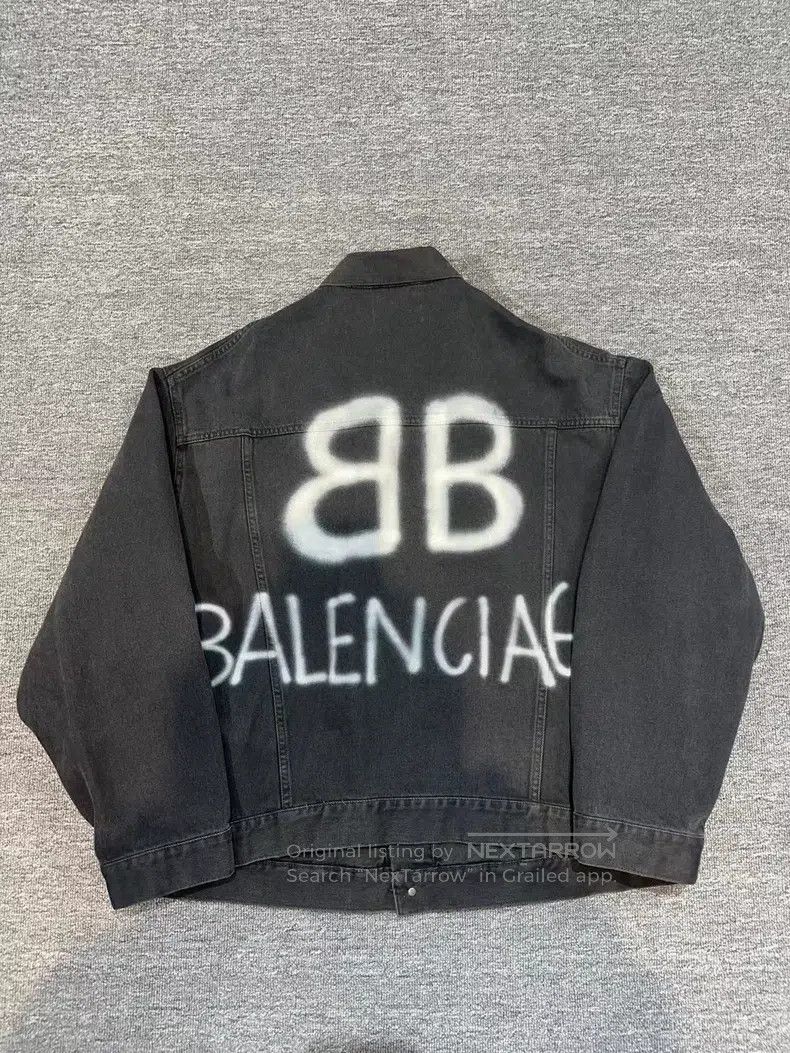 Balenciaga Balenciaga Spray-Painted Graffiti Denim Jacket Size US M / EU 48-50 / 2 - 2 Thumbnail