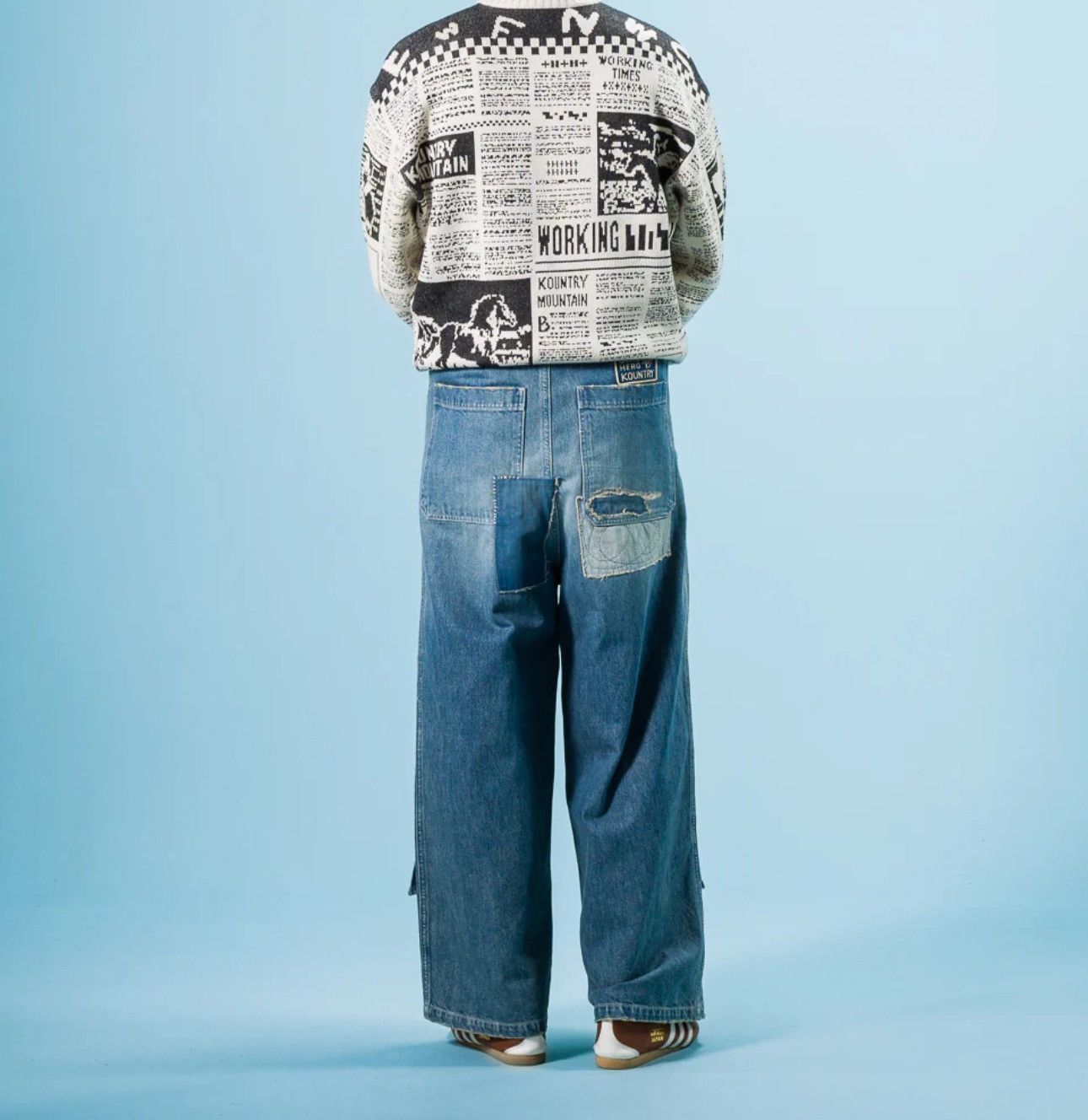 Kapital 14OZ DENIM W-KNEE EASY BAGGY PANTS (DIXIE LUMBER REMAKE) Size US 34 / EU 50 - 18 Thumbnail