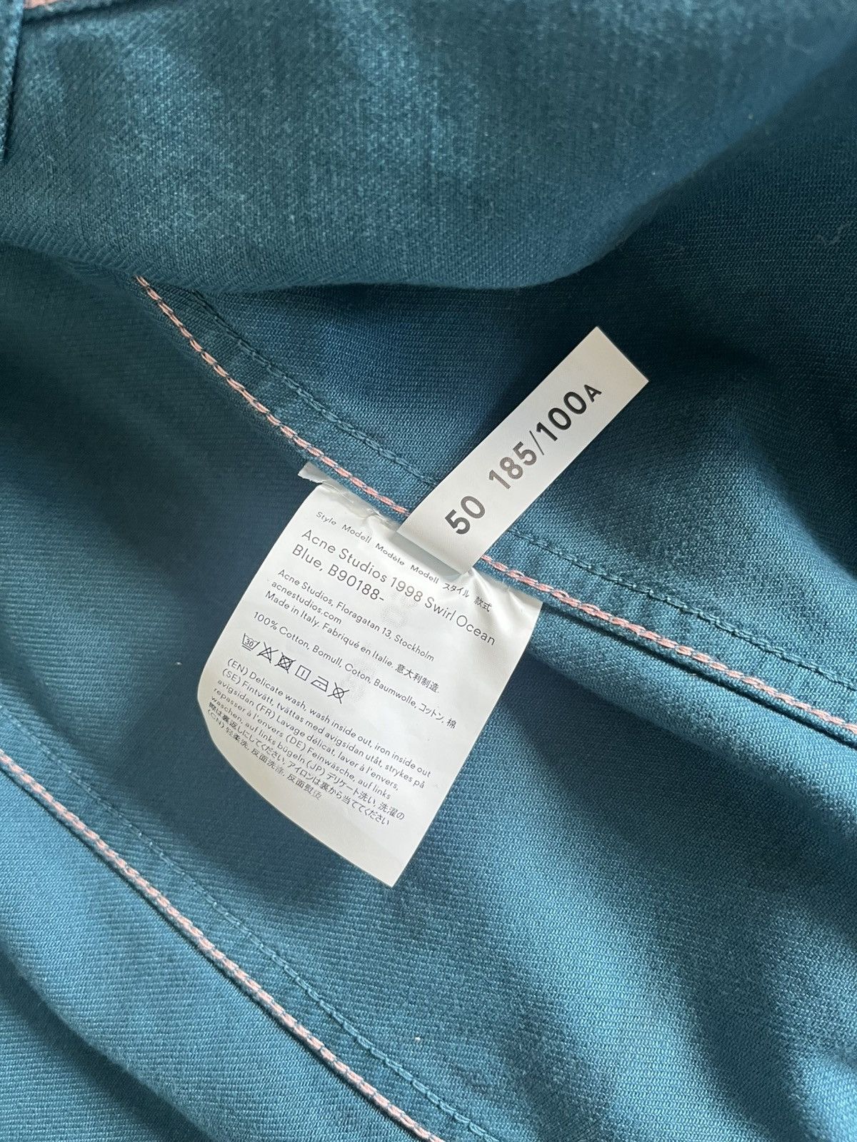 Acne Studios Rare Acne Studios Bla Konst 1998 Swirl Ocean Denim Jacket Size US M / EU 48-50 / 2 - 7 Thumbnail