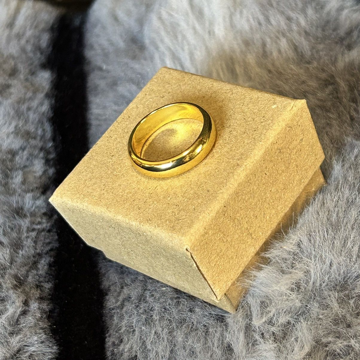 Jewelry Shiny 18kt gold plated 4mm stainless steel comfort ring 5 Size ONE SIZE - 3 Thumbnail