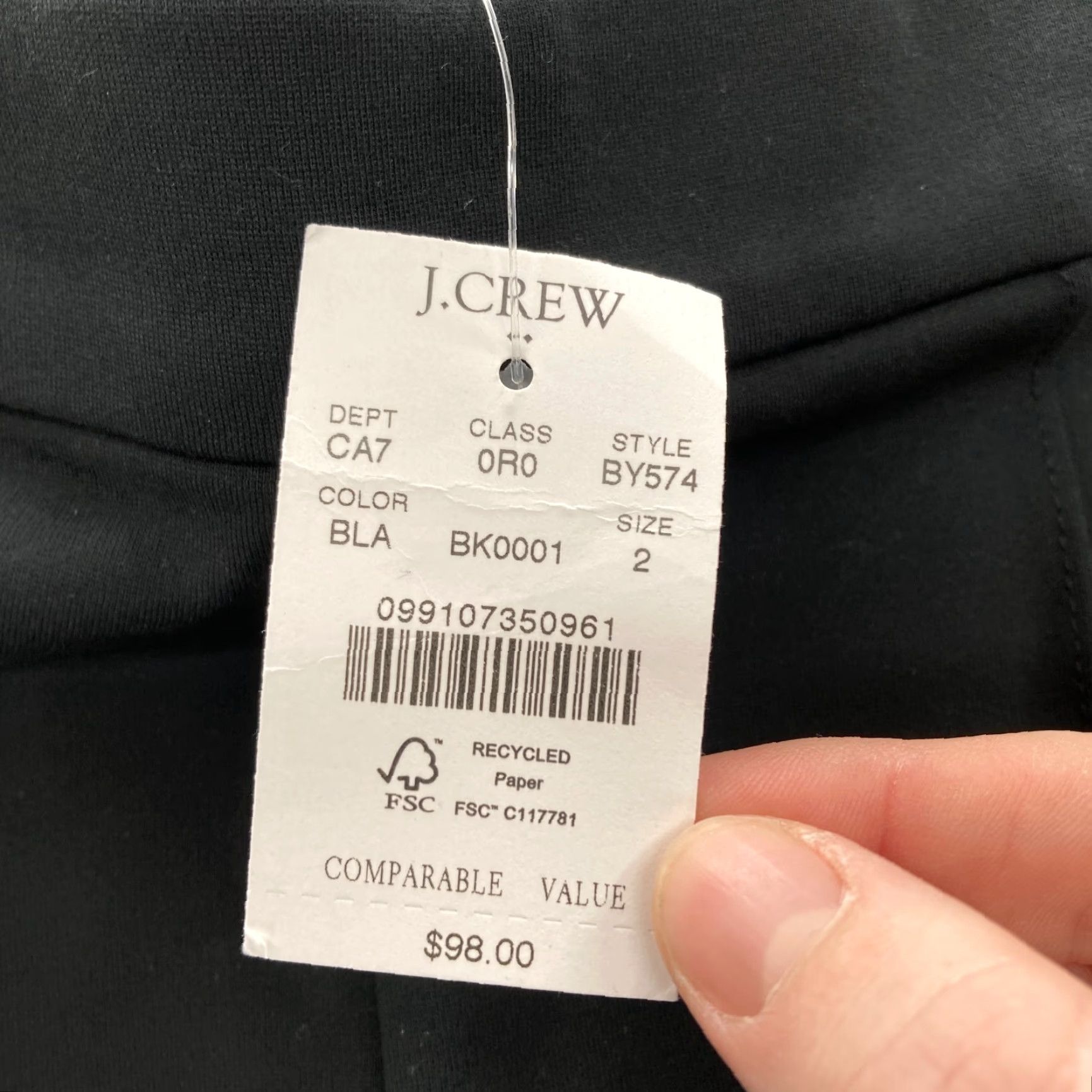 J.Crew J.CREW Crop Flare Ponte Pants Women's 2 Black Stretch Side Zip Casual Comfort Size 26" / US 2 / IT 38 - 5 Thumbnail