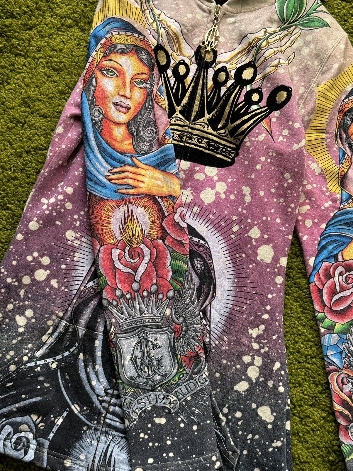 Christian Audigier × Ed Hardy × Vintage Christian Audigier Y2K vintage Saint Virgin Mary hoodie Size S / US 4 / IT 40 - 6 Thumbnail