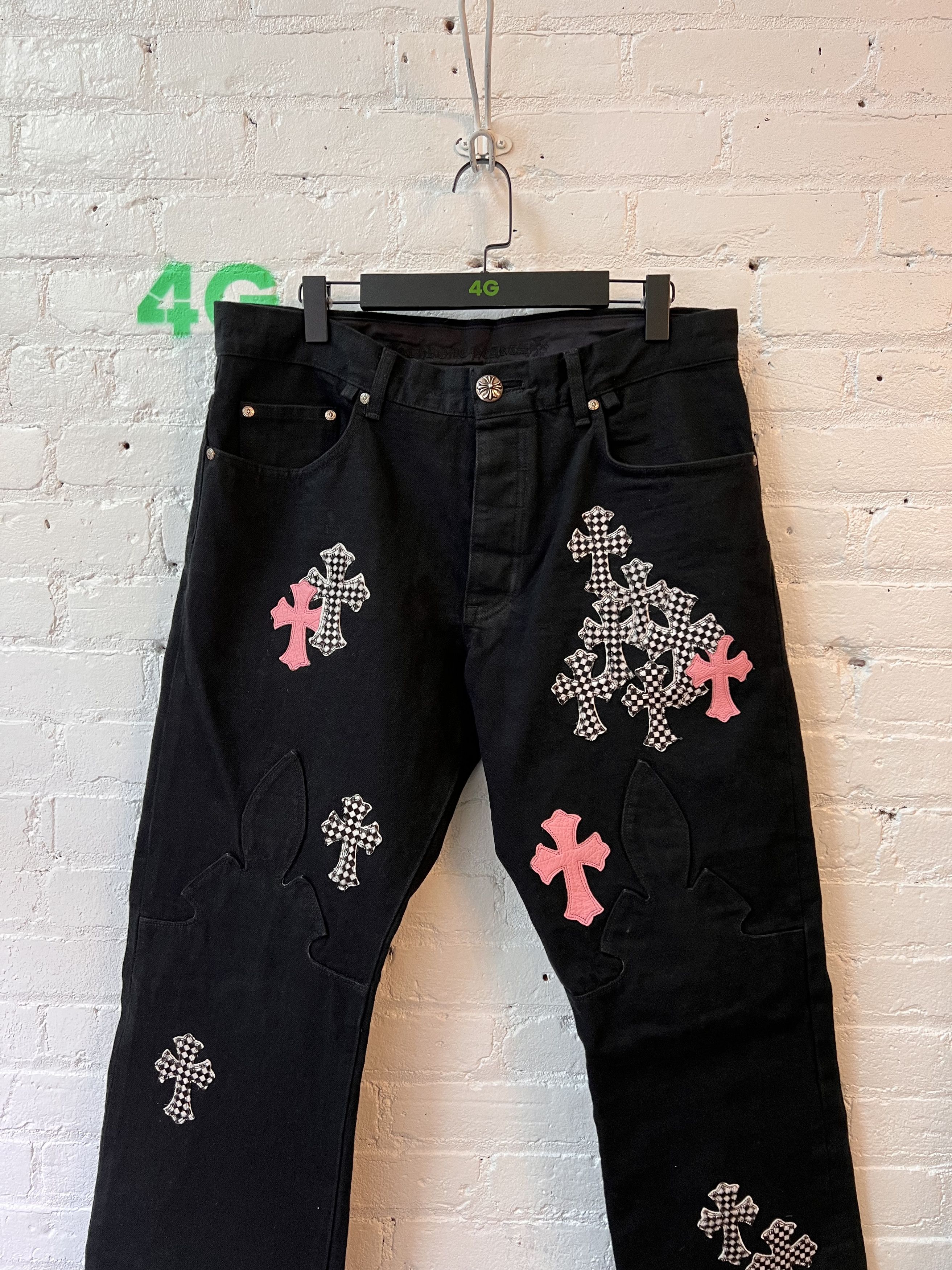 Chrome Hearts Chrome Hearts Fleur Knee Pink Checkered Crosses 4G SELLER Size US 36 / EU 52 - 2 Thumbnail