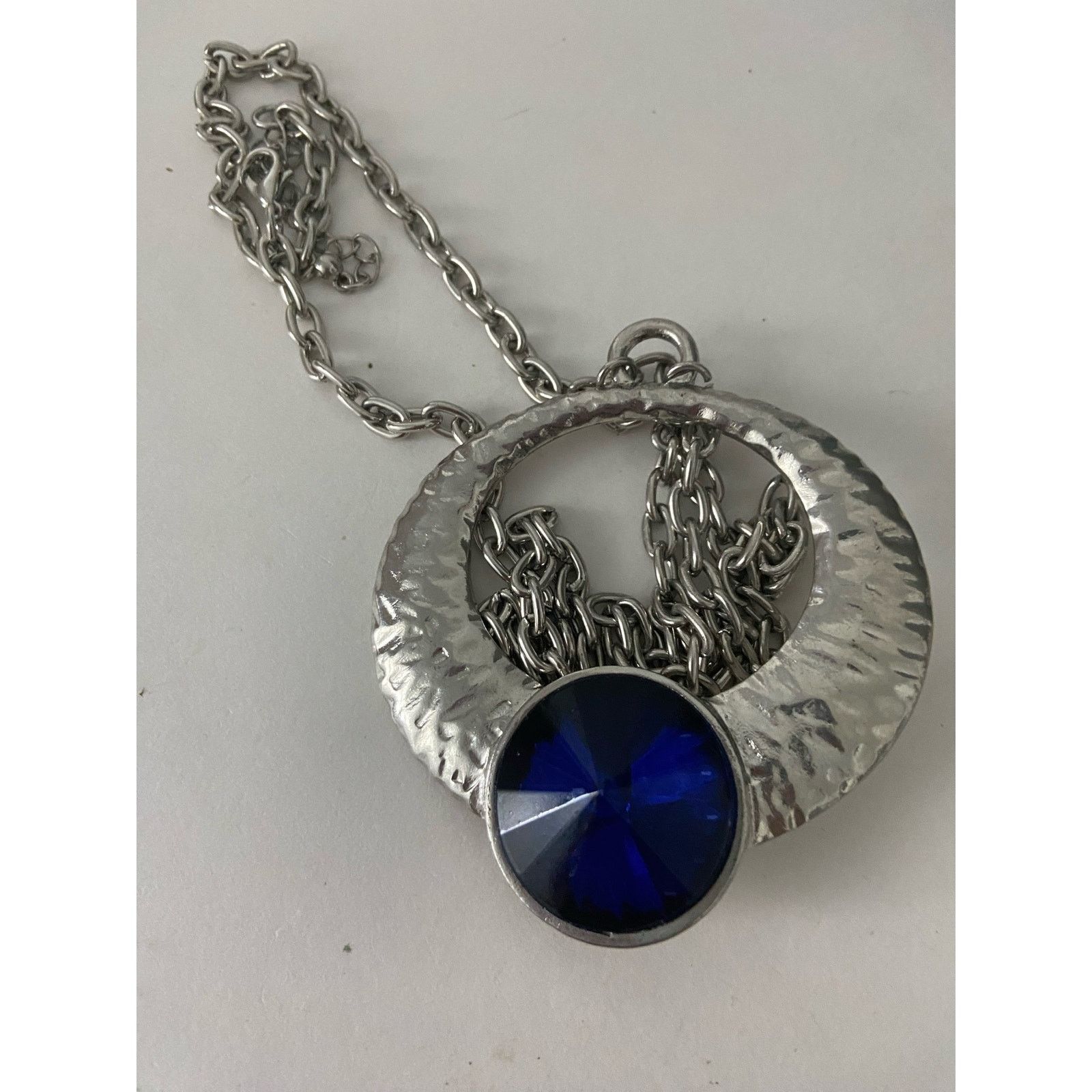 Other large glass pendant necklace silver tone Size ONE SIZE - 2 Thumbnail