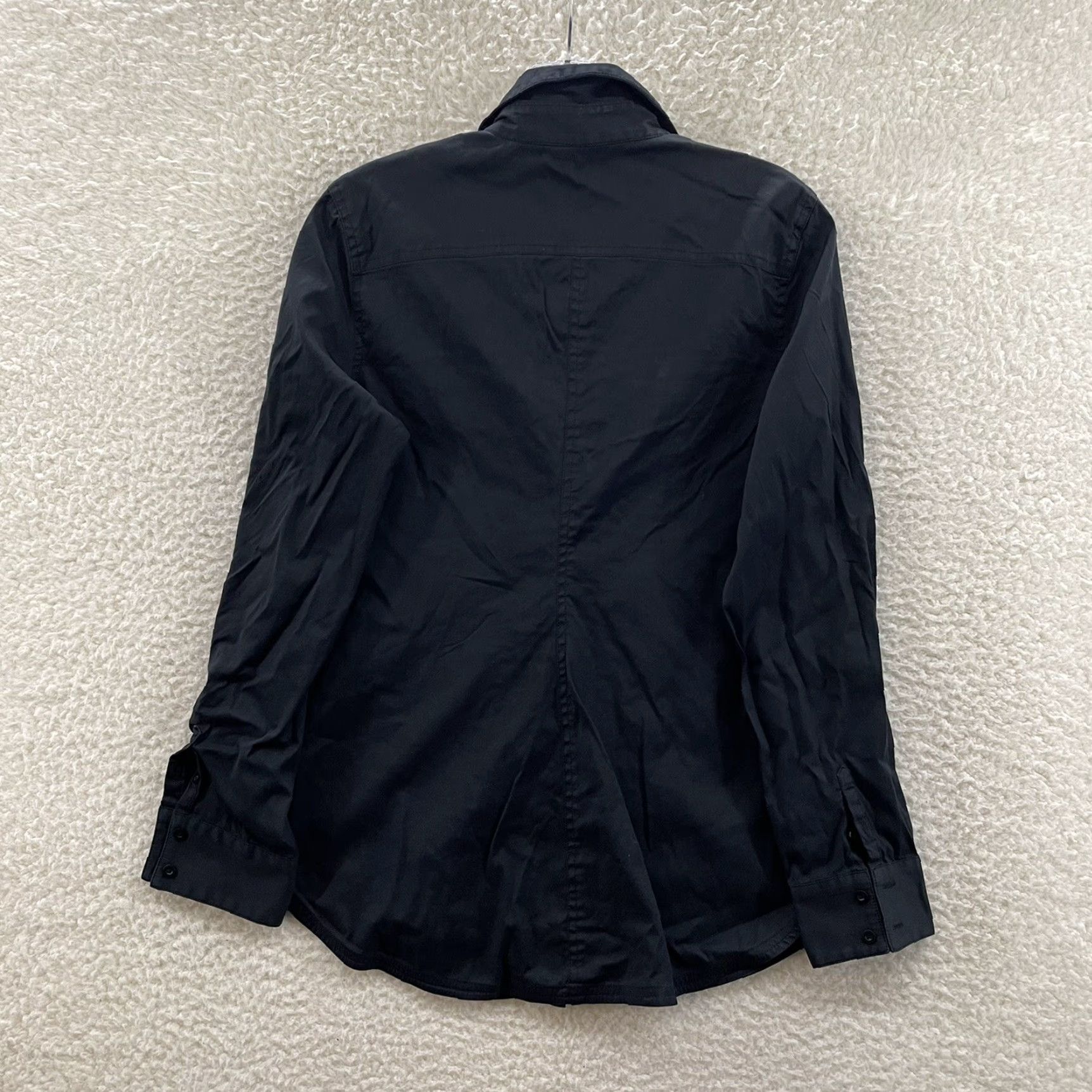 Bebe VINTAGE bebe Top Button Up Blouse Shirt Small Black Collared Office WomenS Size S / US 4 / IT 40 - 2 Thumbnail