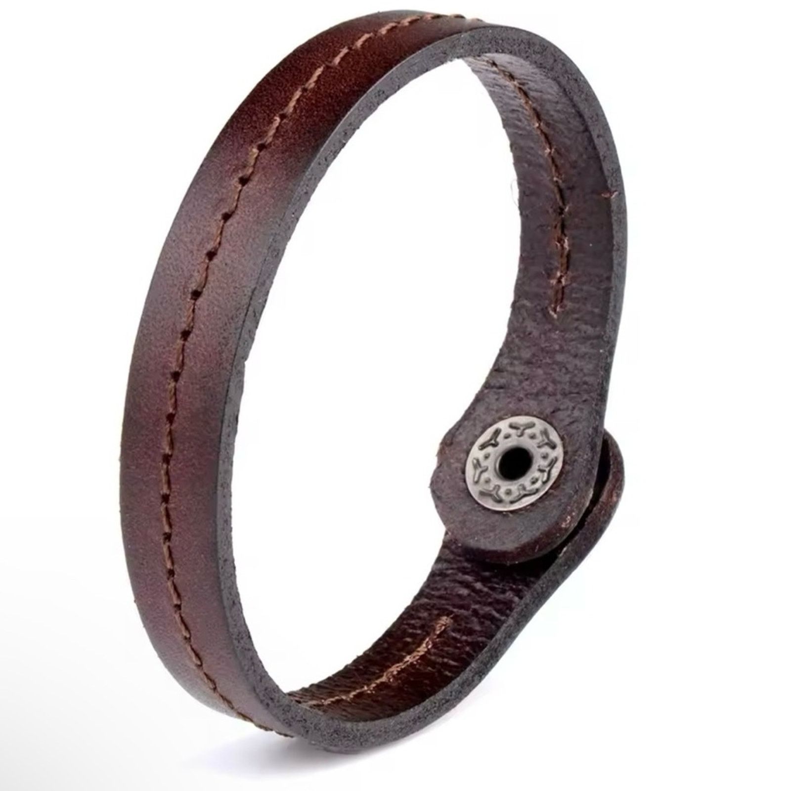 Other Men’s Retro Leather Wrap Cord Cuff Bracelet Brown Size ONE SIZE - 1 Thumbnail