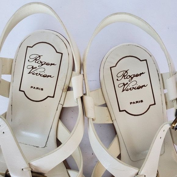 Roger Vivier Roger Vivier Italian Leather Strappy Sandal Size US 7.5 / IT 37.5 - 2 Thumbnail