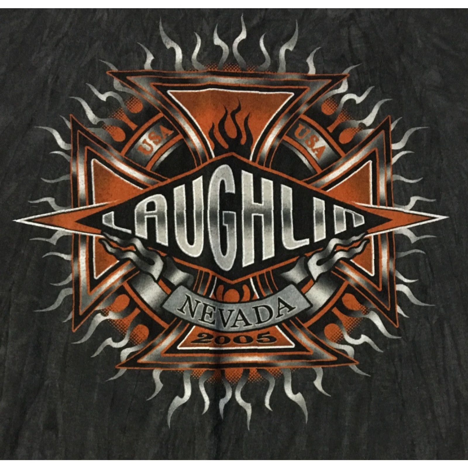 Fruit Of The Loom VINTAGE Laughlin Nevada Acid Wash Biker Shirt XL USA Motorcycle Grunge 90s LV Size US XL / EU 56 / 4 - 4 Thumbnail